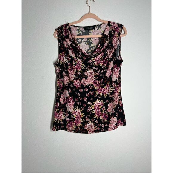 Black Label By Evan-Picone Tops - Black Label By Evan-Picone Floral Print Top Size L